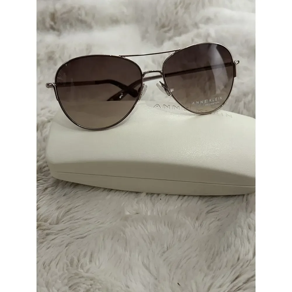 NEW Aviators Womens Anne Klein AK7007 Rose 59-14-135 Sunglasses